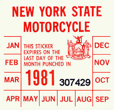 (image for) 1981 New York Inspection Sticker MOTORCYCLE